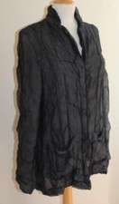 Rundholz Sz S Funky Textured Silk Layered Charcoal Wearable Art Jacket