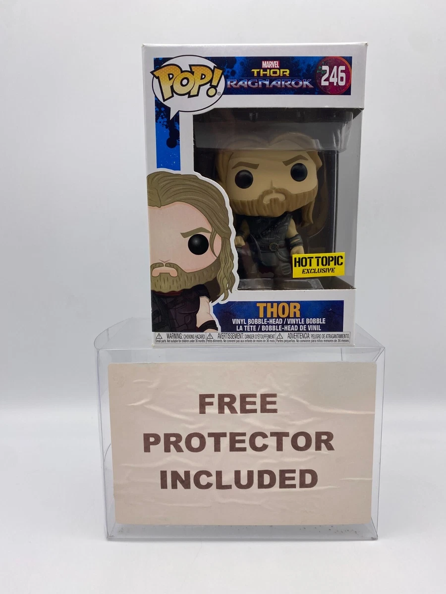 Funko Pop Thor #246 Marvel Thor Ragnarok Vinyl Figure w/Protector Hot Topic  Excl