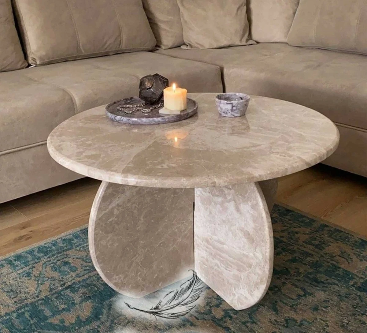 Natural marble coffee table outlet