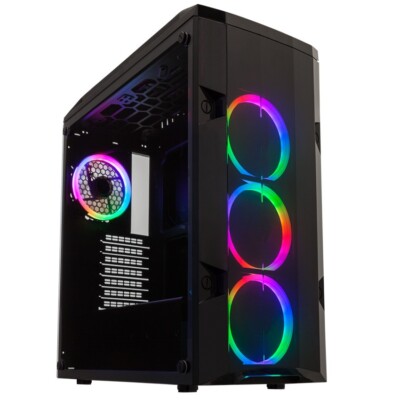 PC-Gehäuse LC-Power Gaming 998B Rambot Midi Tower Case Schwarz mit Fenster