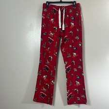 Old Navy red holiday pajamas pants dog print size small