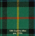 WW2 British Army 10th Gurkha  Rifles Tartan patch badge backing for hat cap