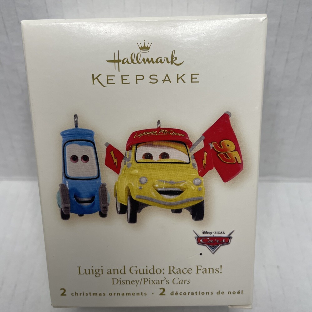 Hallmark Keepsake Luigi & Guido Race Fans Disney Pixar Cars Xmas Ornament 2008