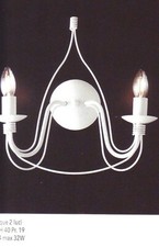 APPLIQUE LAMPADARIO MURO IN FERRO BATTUTO STILE SHABBY CHIC LAMPADA A PARETE