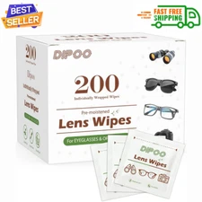 200 Count Lens Wipes for Eyeglasses, Eye glasses Cleaner Wipes Pre-moistened...