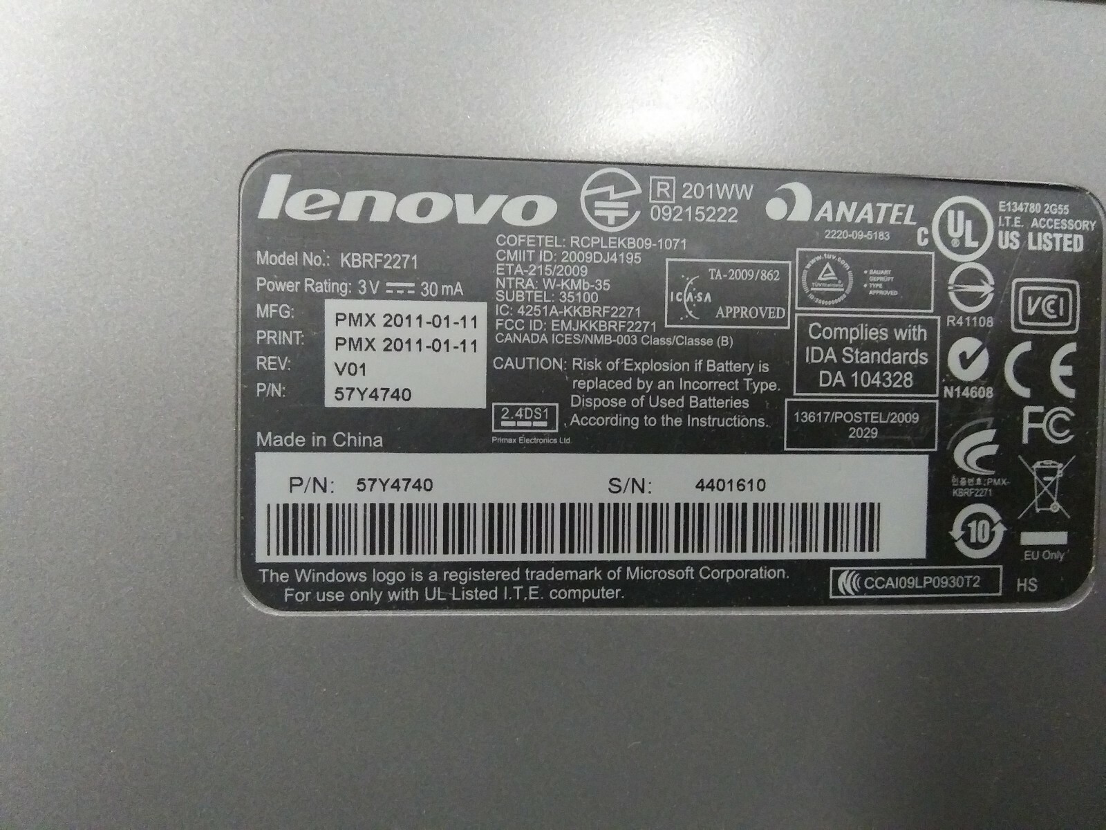 Lenovo KBRF2271 wireless keyboards eBay