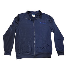 CHAMPION Men's Tracksuit Jacket Polyester Full-Zip Blue Size L
