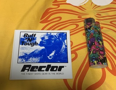 80s SK8 HARD Ruff n Tough Blue Pit Bull RECTOR pads Skateboard  Gear sticker