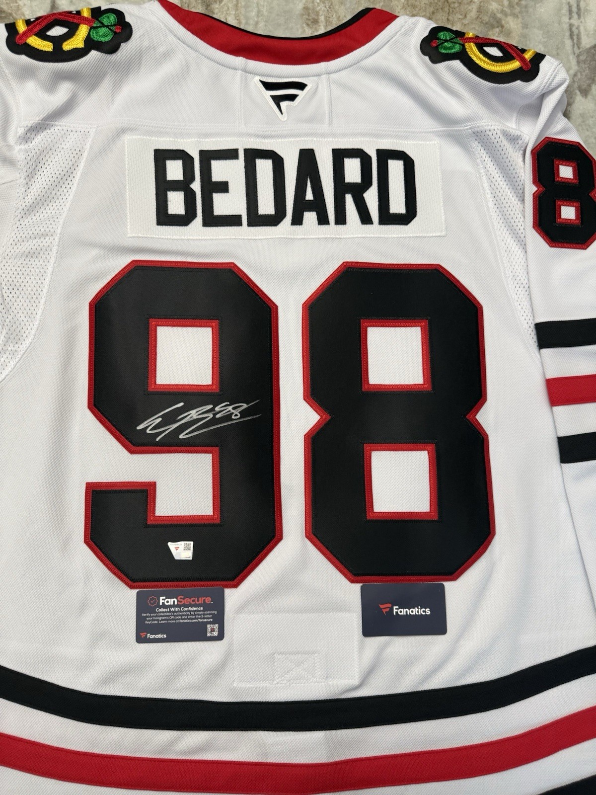 Connor Bedard Autographed Signed Chicago Blackhawks AUTHENTIC Jersey Blackhawks Auto Fanatics COA 
