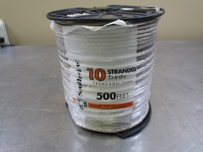 New Southwire 500 ft. 10 White Stranded CU THHN Wire