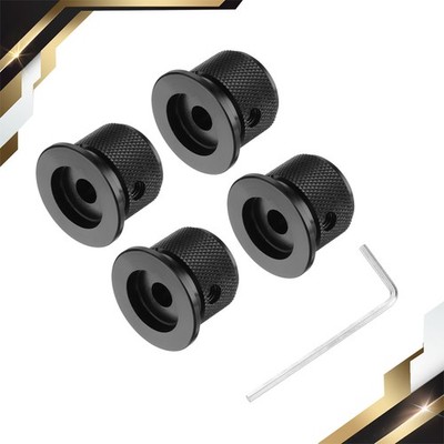 4PCS Aluminium Potentiometer Knobs 1/4''x1'' Universal Volume Tone Control Black