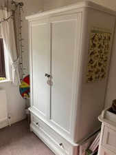 Mamas & Papas Orchard White Freestanding Wardrobe 2 Door 1 Drawer Hinged