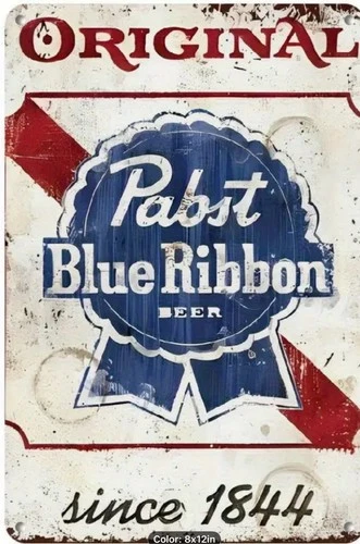 Pabst Blue Ribbon Beer 8 x 12 Novelty Vintage Metal Sign NEW