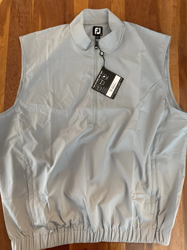 Chaleco FootJoy 1/2 Cremallera Vientos Gris XL NUEVO CON ETIQUETAS CG-259 Foto 2 de 2