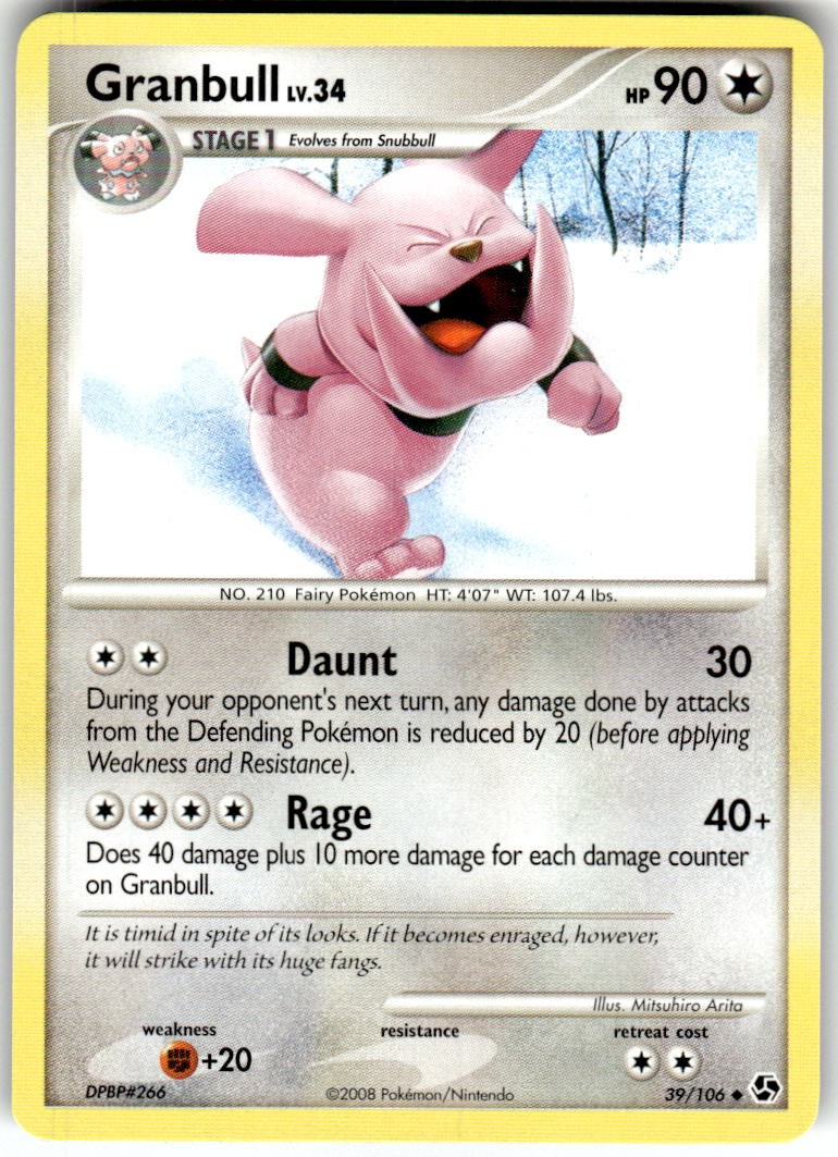 Granbull 39/106 Uncommon Great Encounters Pokemon Near Mint