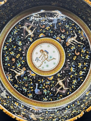 Antique Italian Majolica Bowl Signed By Molaroni Pesaro’ Rare 1920 - Picture 2 of 5