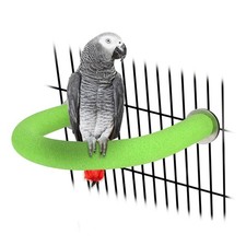 Rypet U Shape Parrot Perch Stand Toy for Paw Grinding Clean Large, Green