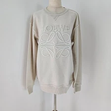 Loewe Anagram Regular Fit Sweatshirt in Cotton Ecru M