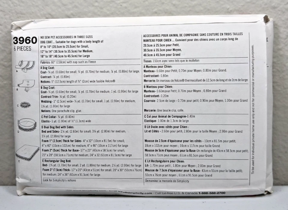 Sewing Patterns Lot Of 3 Dog Clothes & Accessories Coats Scarf Beds Leg Warmers - Image 3 of 4