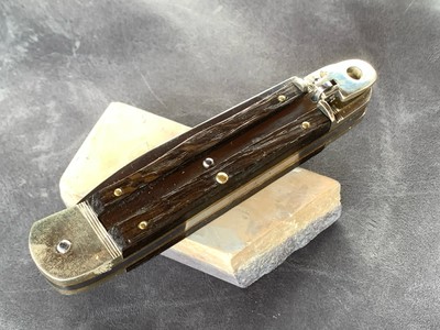 Rare Hubertus Pocket Knife, Made in Solingen, Germany, original Lever-Lock