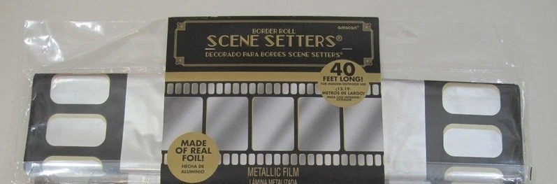 Amscan HOLLYWOOD AWARDS NIGHT Metallic Movie Film Border Roll 18" x 40' - Image 2 of 2