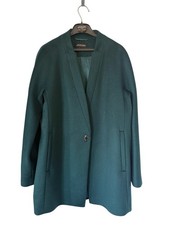 Jaeger Wool Coat Teal Green Minimalist Single...