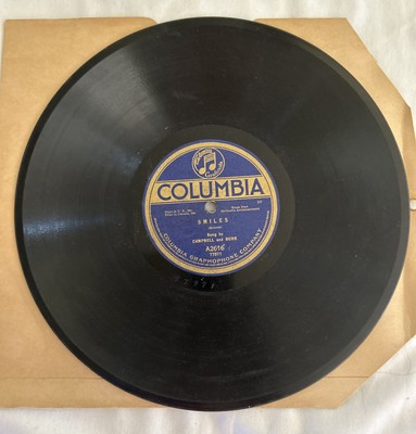 #ad Campbell and Burr Smiles Waters Of Venice A2616 Columbia 10quot; 78rpm Shellac $12.00