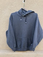 Large Dark Grey Pro Club Men's Heavyweight Pullover Long Sleeve Fleece Hoodie