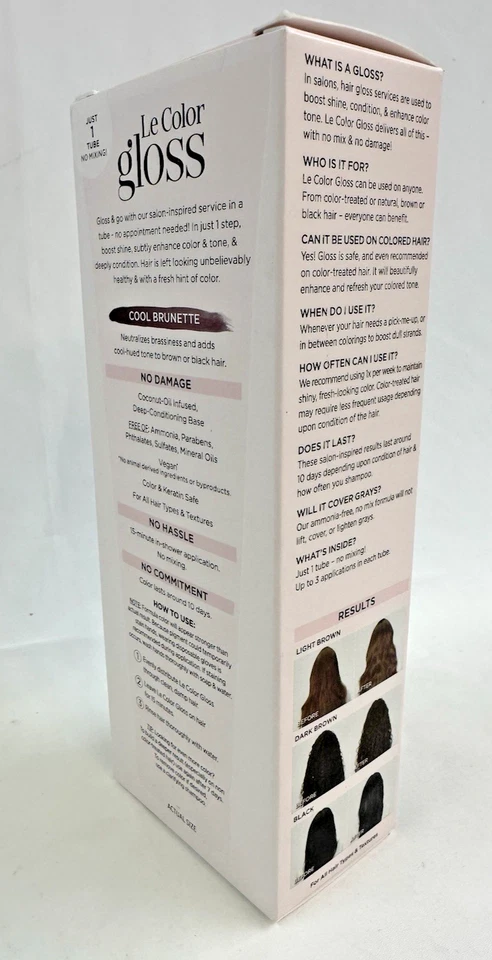 Brillo de cabello tonificante L’Oreal Paris Le Color One Step, morena fresca, 4 onzas 118 ml Foto 2 de 4