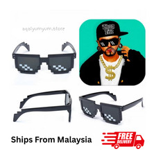 Thug Life Mosaic Pixel UV400 Sunglasses Around the World 8 Bits