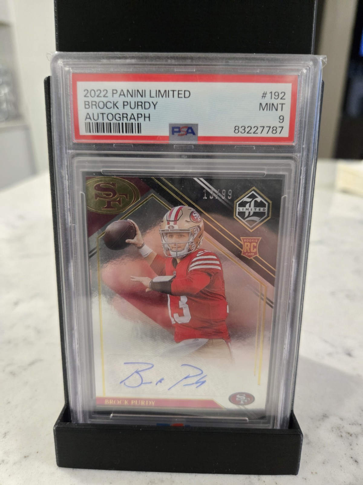 2022 Panini Limited - Rookie Autographs Brock Purdy #192 13/99 (AU, RC) 49ers
