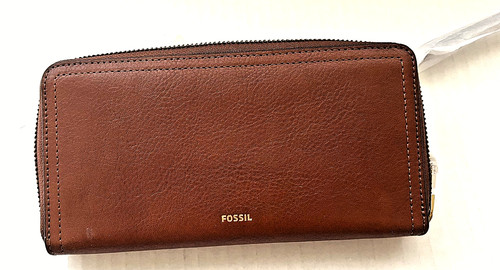 Fossil Logan RFID Clutch Brown Zipper Wallet ~ Brand New with Tags ~ Ships FREE!
