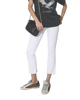R13 Kick Fit Damen Jeans 25 Bale Weiß Gekürzt Ausgestellt Knöchel Licht RRP499