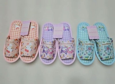 Hello Kitty My Melody Kuromi Hangyodon Sanrio Characters Room Shoes 3 Pair