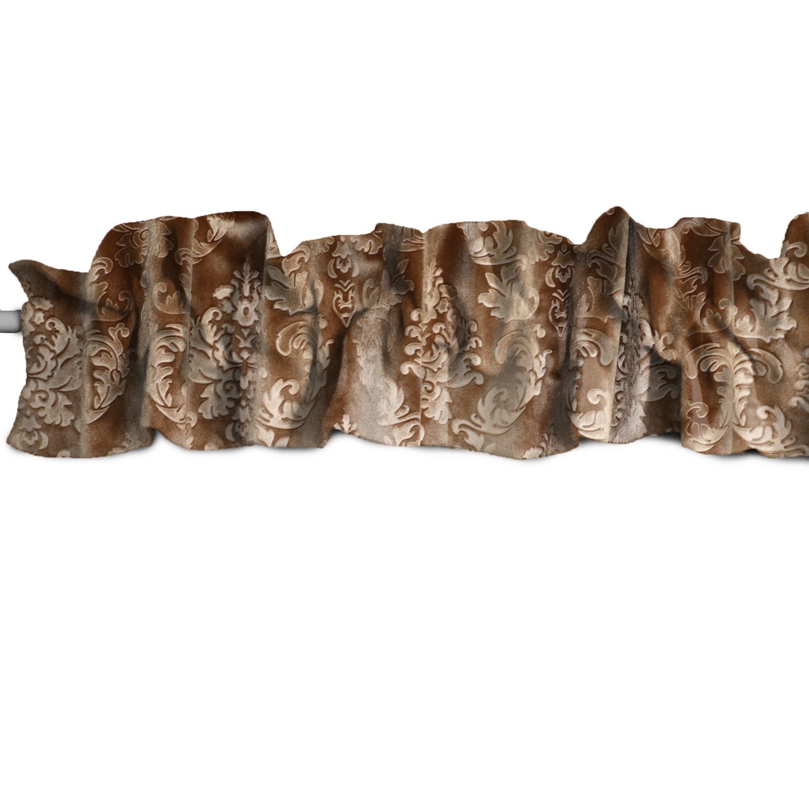 lovemyfabric Velvet Embossed Damask Curtain Sleeve Topper