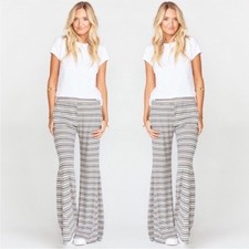 Show me your mumu flare gray striped pants lo...