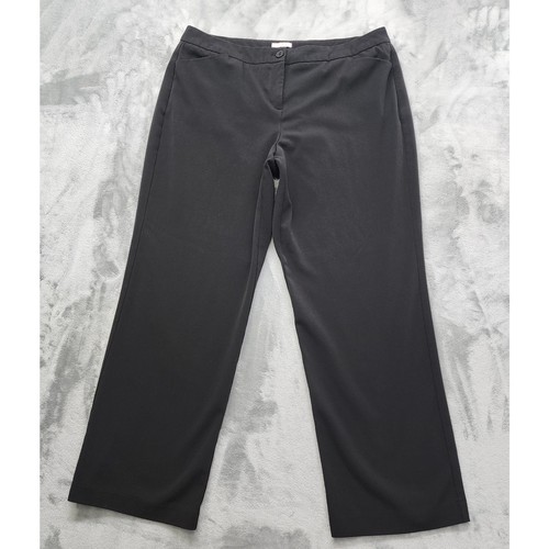 Charter Club Woman High Rise Dress Pants Size 18W Black Straight Leg Stretch