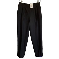 NWT Asos Black Pleated High Rise Dress Ankle Pant Women Sz 10 Tapered Pockets