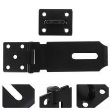 2Sets Heavy Duty Black Shed Door Padlock Latch for Outdoor Fence Gate Security
