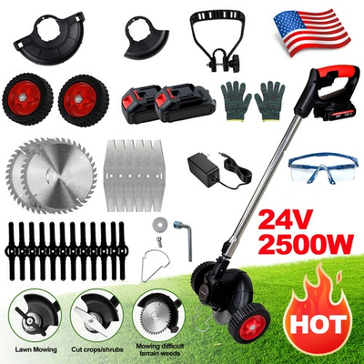 #ad Cordless Weed Eater Electric Brush Cutter Lawn Edger Grass String Trimmer 24V $37.99