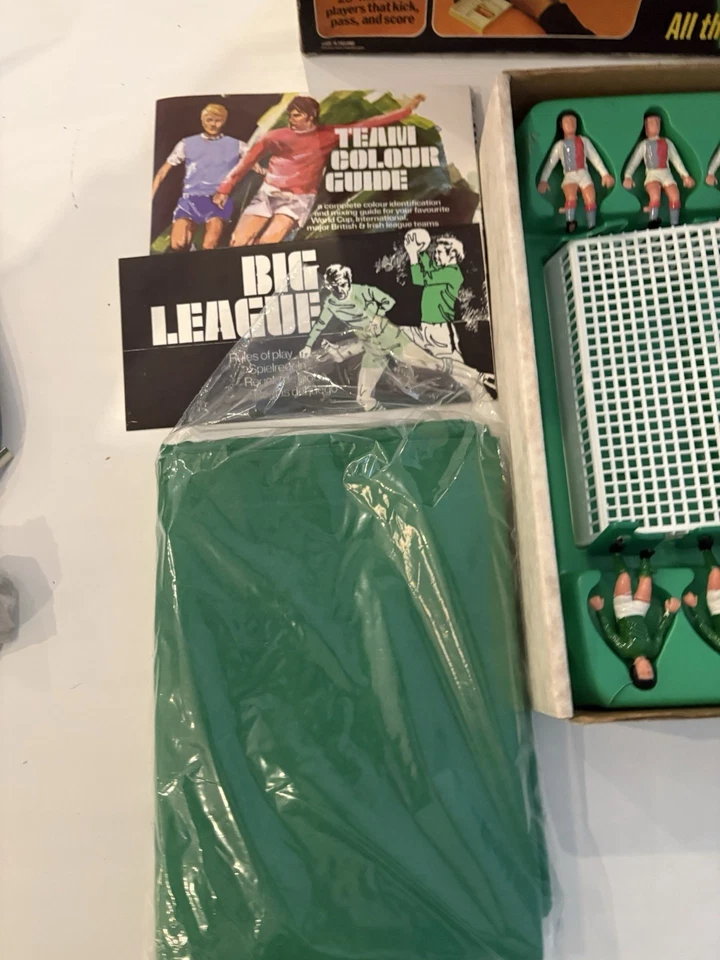 Big League Jeu Type Subbuteo Vintage Complet Peinte OL St Étienne Rare - Photo 2/4