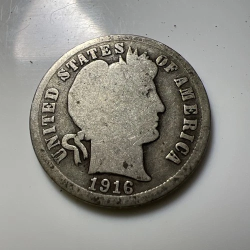 1916 S Barber Liberty Dime 5.8 Million Mintage