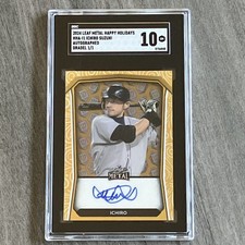 🔥RARE🔥 ICHIRO 1/1 Auto 2024 LEAF METAL  GOLD #HHA-I1       SGC 10    (PSA 10?)