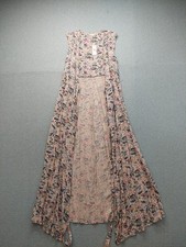 Tavik  Women Maxi Dress L Multicolor Floral Sleeveless Wrap Site Tie Summer Fall