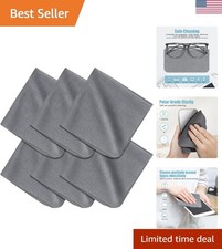 6x6 Microfiber Cloths for Safe Electronics Cleaning   Machine Washable, 6 Pack