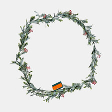 Artificial Eucalyptus Christmas Garland Green Door Decoration with LED Lights