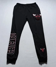 Pro Standard NBA Chicago Bulls Jogger Pants Mens XL Embroidered Stretch Black