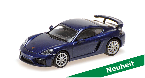 Minichamps 870067600 1:87 H0 PORSCHE 718 CAYMAN GT4 (981) – 2019 – BLUE METALLIC