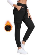 Cargo Jogger for Women with Pockets Winter Fleece Joggers for Women Warm Loun...