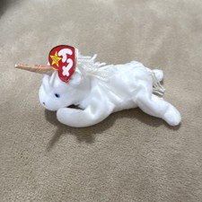 Ty Beanie Babies Mystic the Unicorn White Plush Beanbag w/ Tags 1994